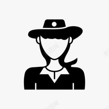 戴帽子的女人头像用户图标图标