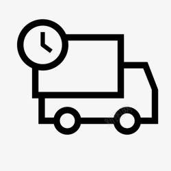 交货延迟延迟交货快递服务包裹和信件装运图标高清图片