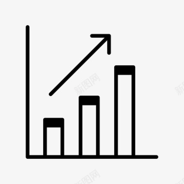 矢量阶梯式统计条形图图表统计图标图标