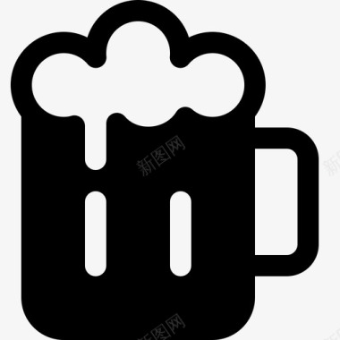 啤酒杯饮料泡沫图标图标