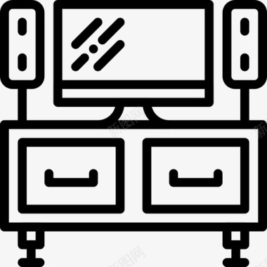 装饰电视桌电器娱乐系统图标图标
