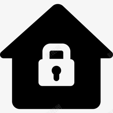 带锁的房子保安图标图标