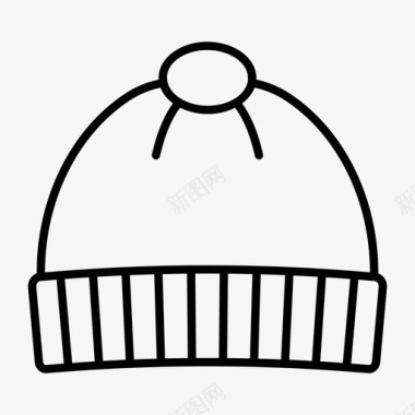 帽子冬天的时尚冬天的帽子图标图标