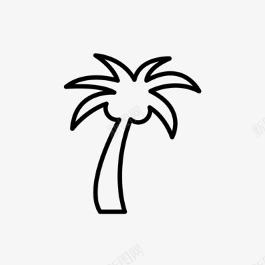 椰子树椰子树棕榈树海景图标图标