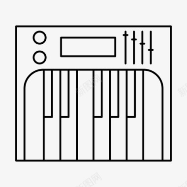 透明键盘钢琴键盘和弦电动钢琴图标图标