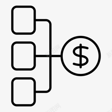 矢量工资收入来源货币美元图标图标