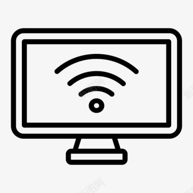 电脑屏幕显示器wifi连接互联网笔记本电脑图标图标