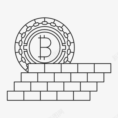 比特币墙加密货币数字货币图标图标