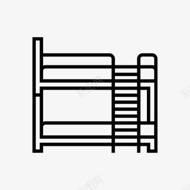 双层柱面双层床就寝时间小睡图标图标