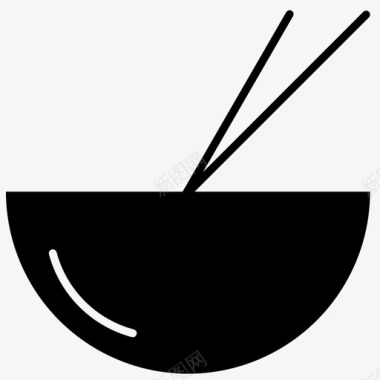 亚洲菜碗筷子图标图标