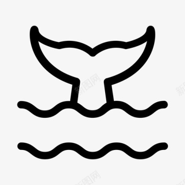鱼尾鲸鱼海图标图标