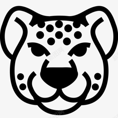 美洲虎脸猫科哺乳动物豹子图标图标