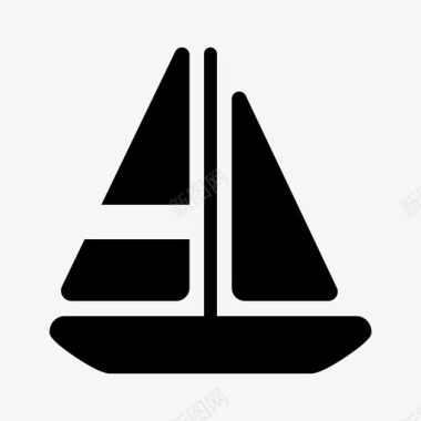 帆船海洋旅行图标图标