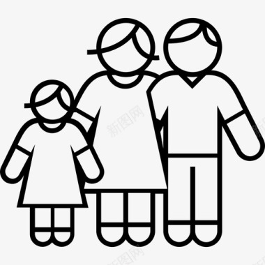 父母和女儿家庭父亲图标图标