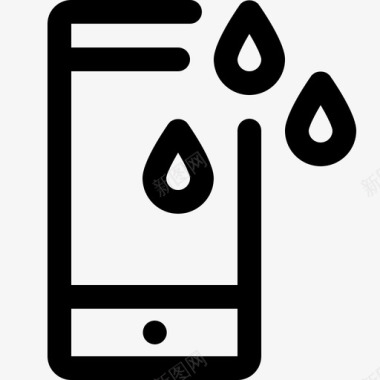 防水手机水滴现代图标图标