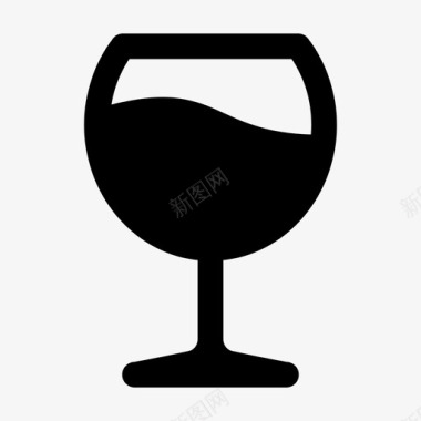 红色收纳盒葡萄酒饮料玻璃杯图标图标