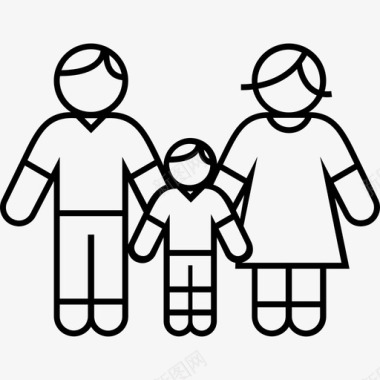 家庭和儿子男孩父母图标图标