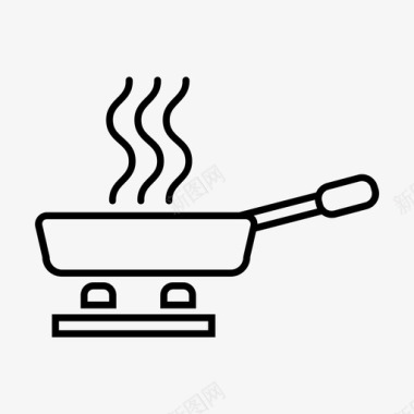 铸铁平底锅烹饪煎锅锅图标图标