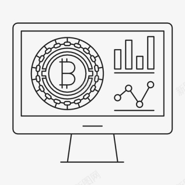 数字100比特币监控去中心化数字货币图标图标
