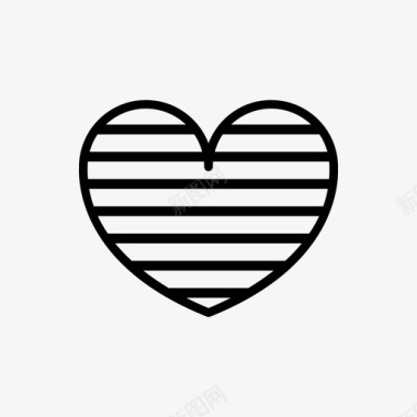 心形条纹爱情浪漫图标图标