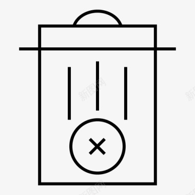 不扔垃圾桶生态图标图标