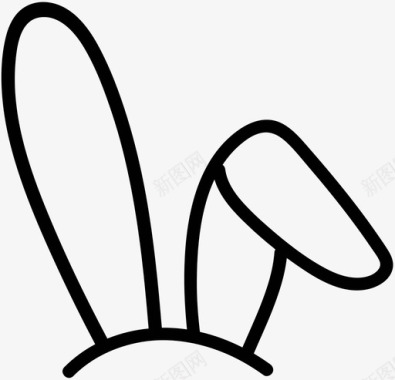 复活节彩蛋图片兔耳朵兔子耳朵兔子图标图标