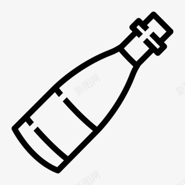 白葡萄酒瓶葡萄酒轻线图标图标