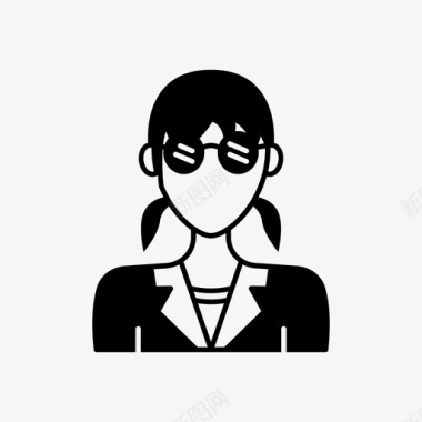 戴眼镜的女人化身商业女人图标图标
