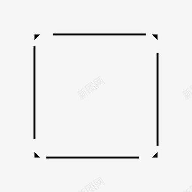 正方形虚线几何形状图标图标