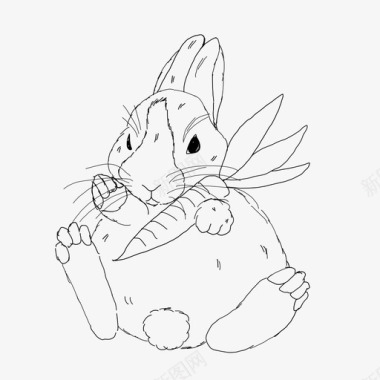 兔子胡萝卜可爱图标图标
