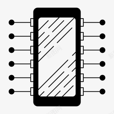 业绩数字微处理器计算机设备图标图标