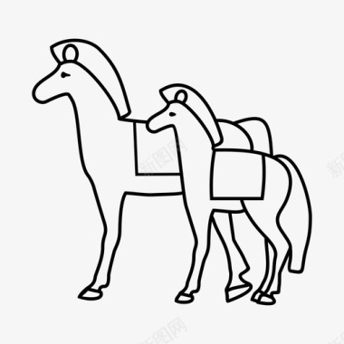 驴子动物马戏团图标图标
