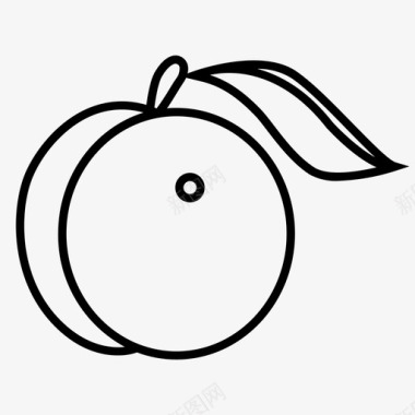 桃子油桃水果图标图标