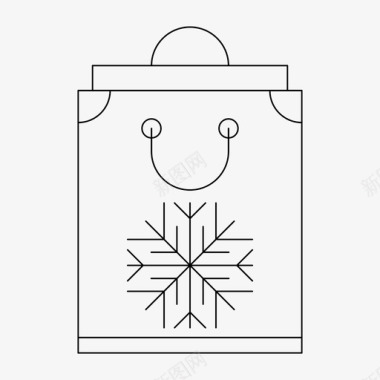 购物袋圣诞节寒冷图标图标