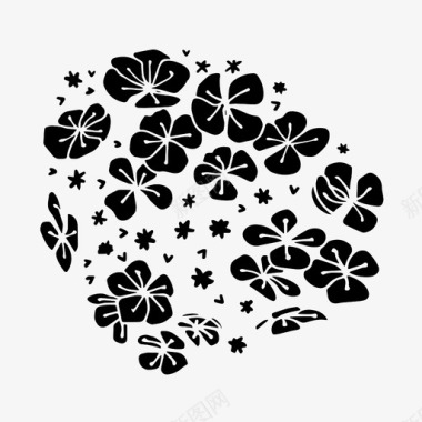 绣球花植物性花束图标图标