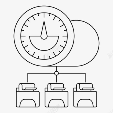 快速的到达数据库性能云快速图标图标