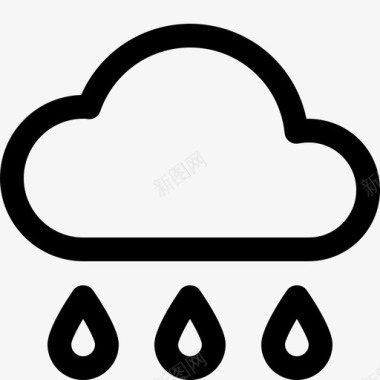 下雨多云水滴图标图标