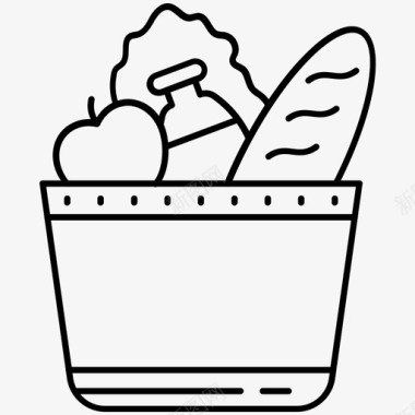 沙拉篮子食物图标图标