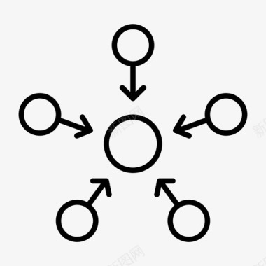 折叠灯笼集合点折叠聚焦图标图标