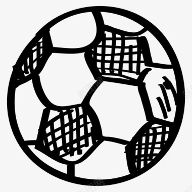 足球绘画手绘图标图标