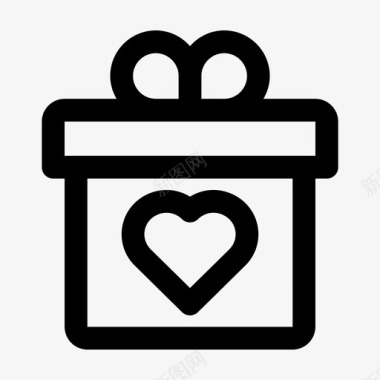 心形盒子礼物盒子心形图标图标