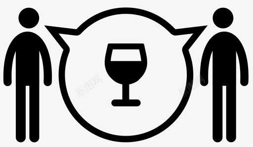 酒会酒杯小组图标图标