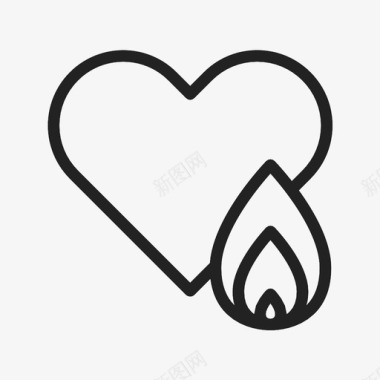 心与火爱激情图标图标