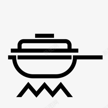 平底锅热锅煎锅热锅砂锅图标图标