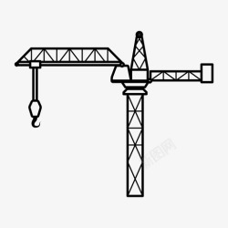 施工机械起重机建筑塔架图标高清图片