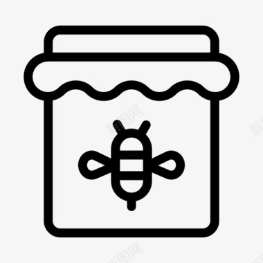 蜂蜜蜜蜂罐子图标图标
