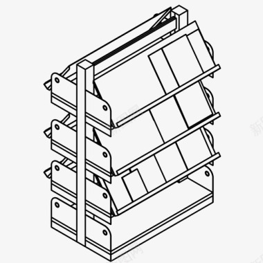 图书货架图书馆书架书店期刊图标图标