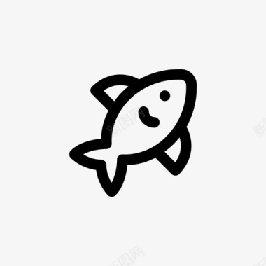 鱼像素完美线条图标图标