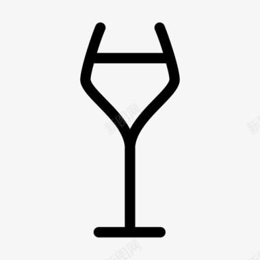 白葡萄酒杯酒精饮料图标图标