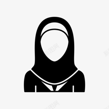 戴头巾的女人阿凡达莫斯利姆图标图标